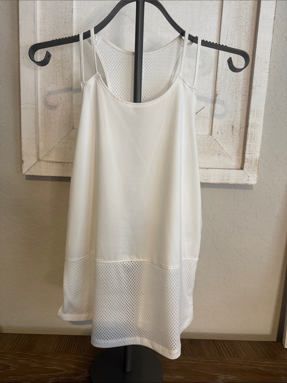 Under Armour White Mesh-Hem Tank Top